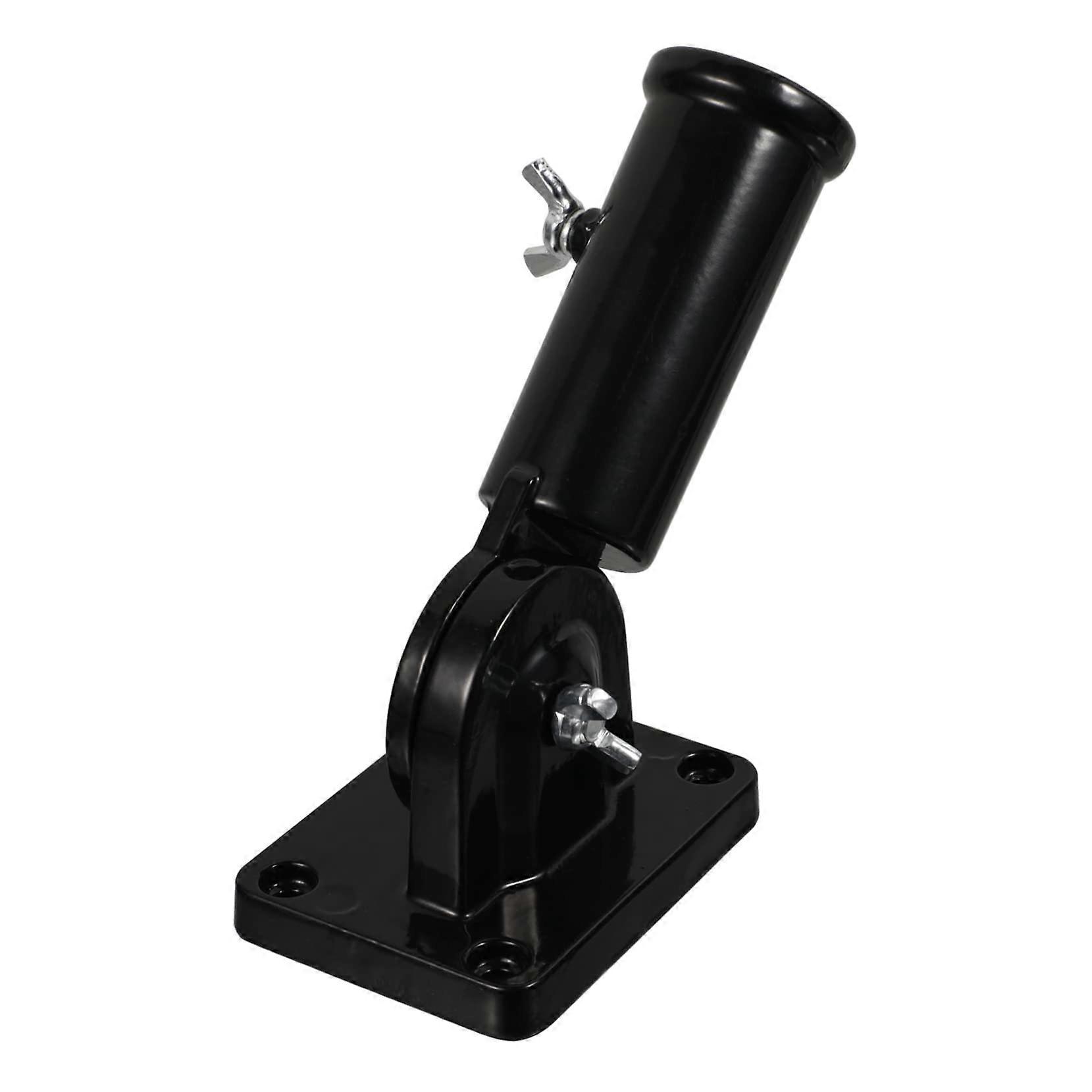 Adjustable Flagpole Mount Wall Mounted Flagpole Bracket Black Indoor Outdoor Robust Flexible For Various Flag Styles