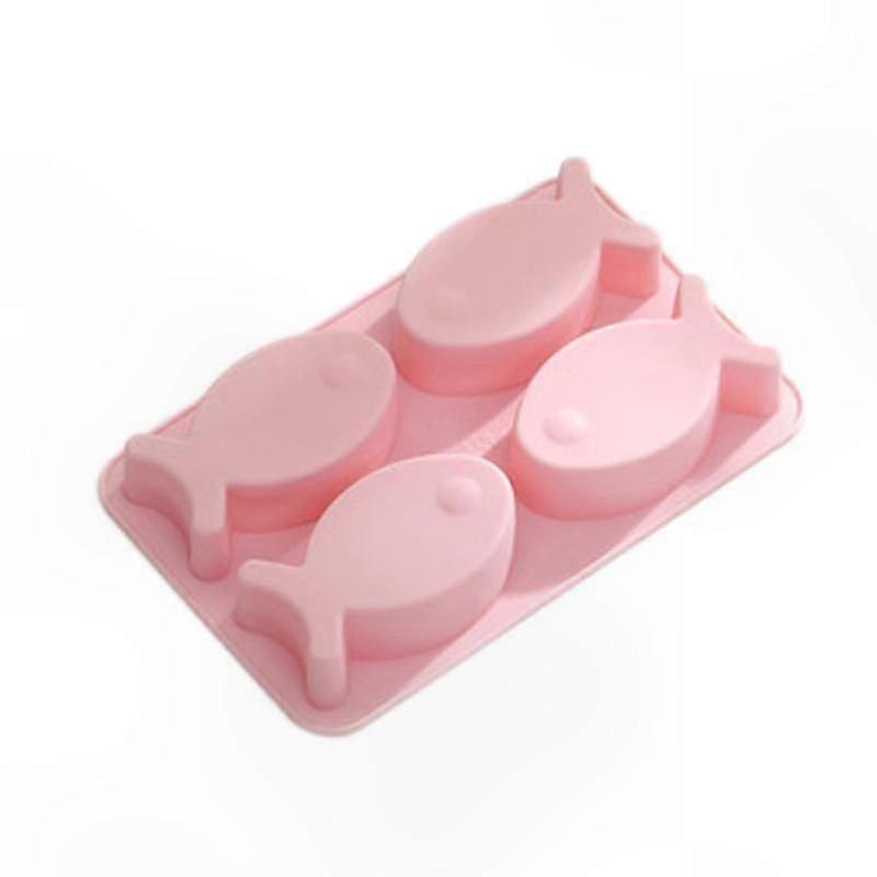 Single Fish-Shaped Mold with 4 Grids for Baking and Cooking Use