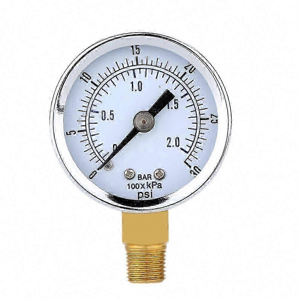 Manometro 0-30 psi 0-2 bar Mini Quadrante per Compressore Misuratore di Pressione Idraulica Doppia Scala