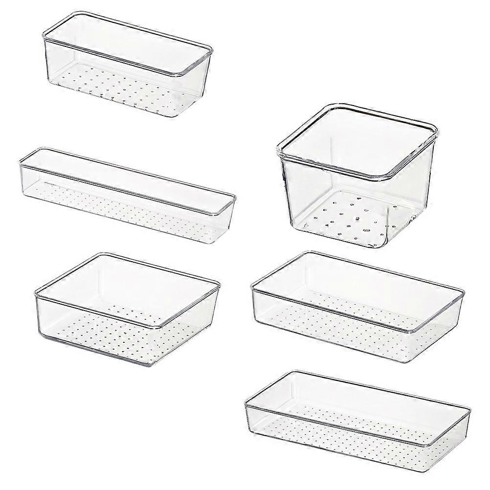 Multipurpose Storage Box Storage Boxes for Household Users Transparent Material with 6Pcs