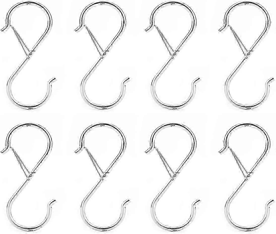 8-Pack S-Hook Pendant, S-Hook for Hanging Shelf Unit, Silver S-Hook