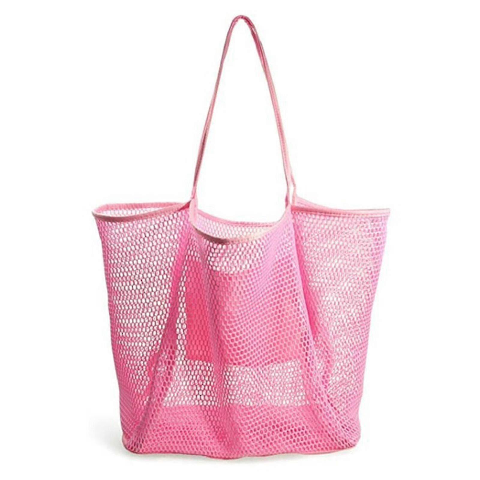 Beach Bag: Fashionable, Durable & Lightweight Large Capacity Mesh Shopping & Picnic Handbags for Ladies - Poolside Must-Have