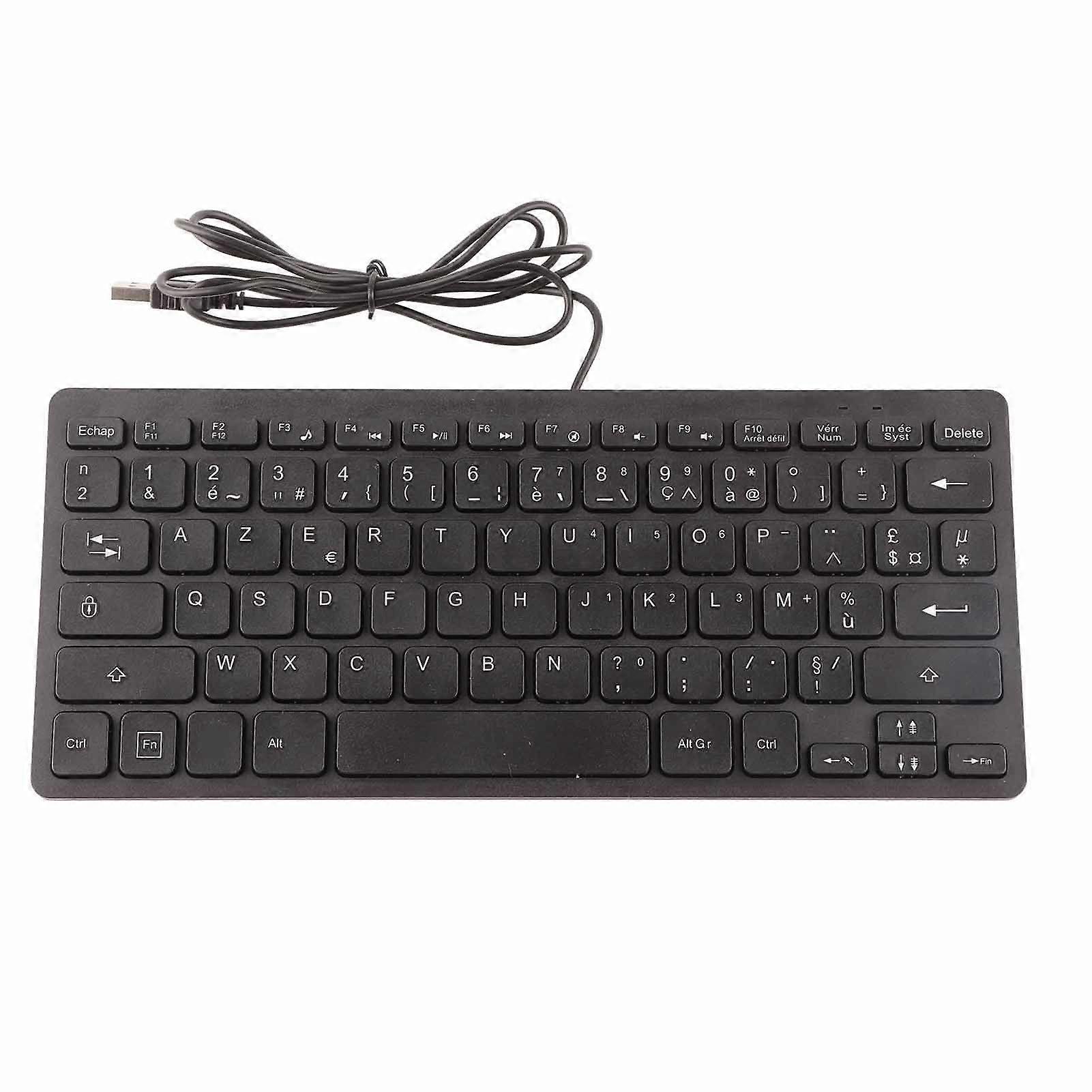 Keyboard 78 Key Mute Ultra Thin Wired Mini USB Interface Desktop Computer Small Language KeyboardFrench