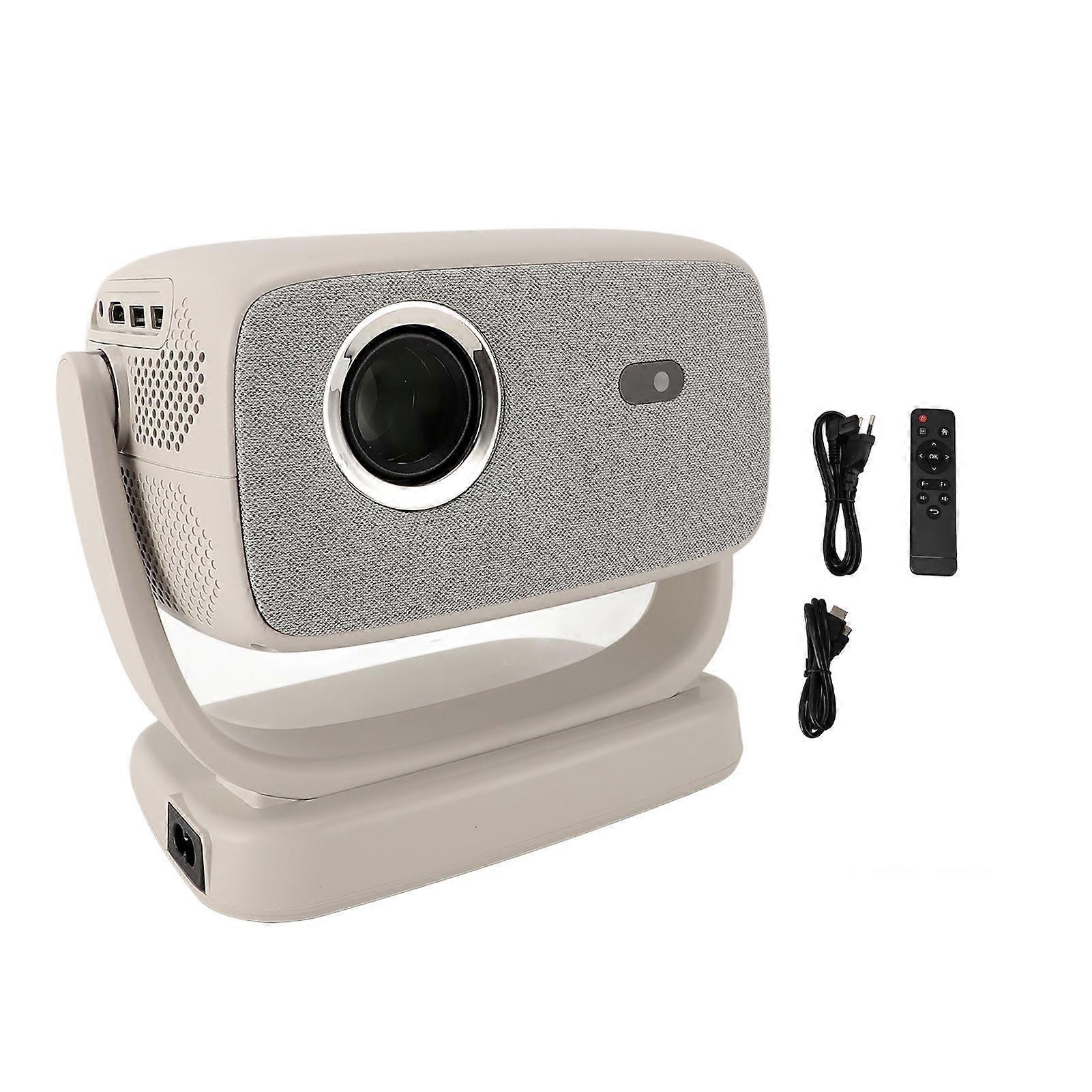 4K Projector with WiFi 6 Bluetooth 5.3 180° Rotatable Stand Automatic Correction EU Plug