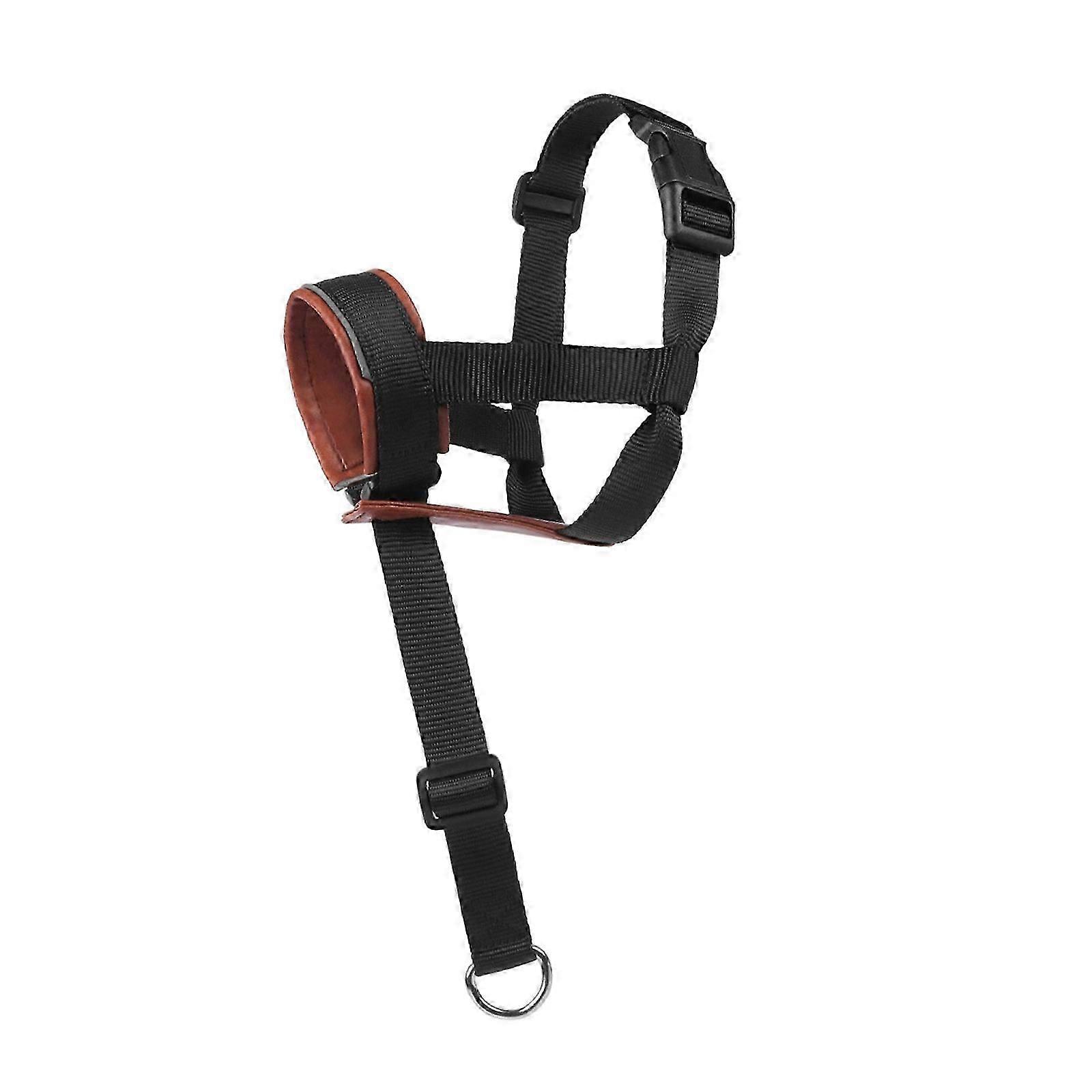 Gentle Muzzle Upgraded Quickly Release Dog Muzzle Padded Head Halters Muzzle for Controlling Behavior During Walks brown S