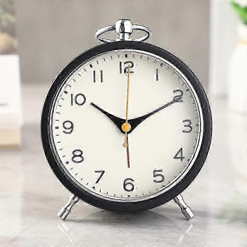 Retro style alarm clock with night light and silent movement