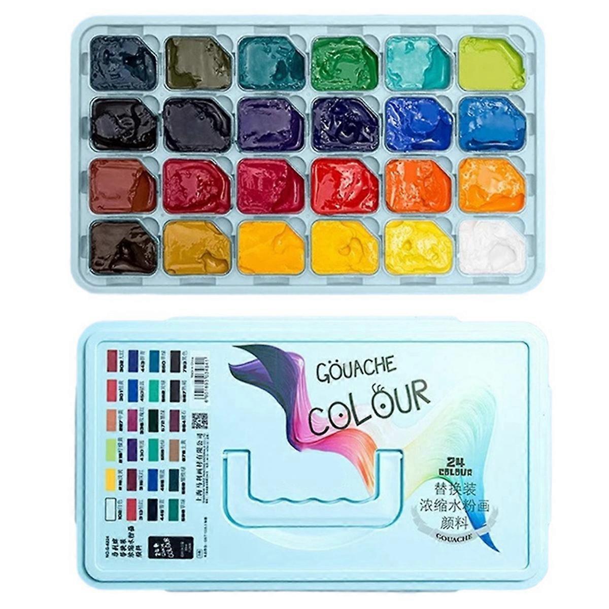 24Color Jelly Gouache Paint Set Art Beginner Concentrated Gouache Paint 30ML Replaceable Pack Gouac