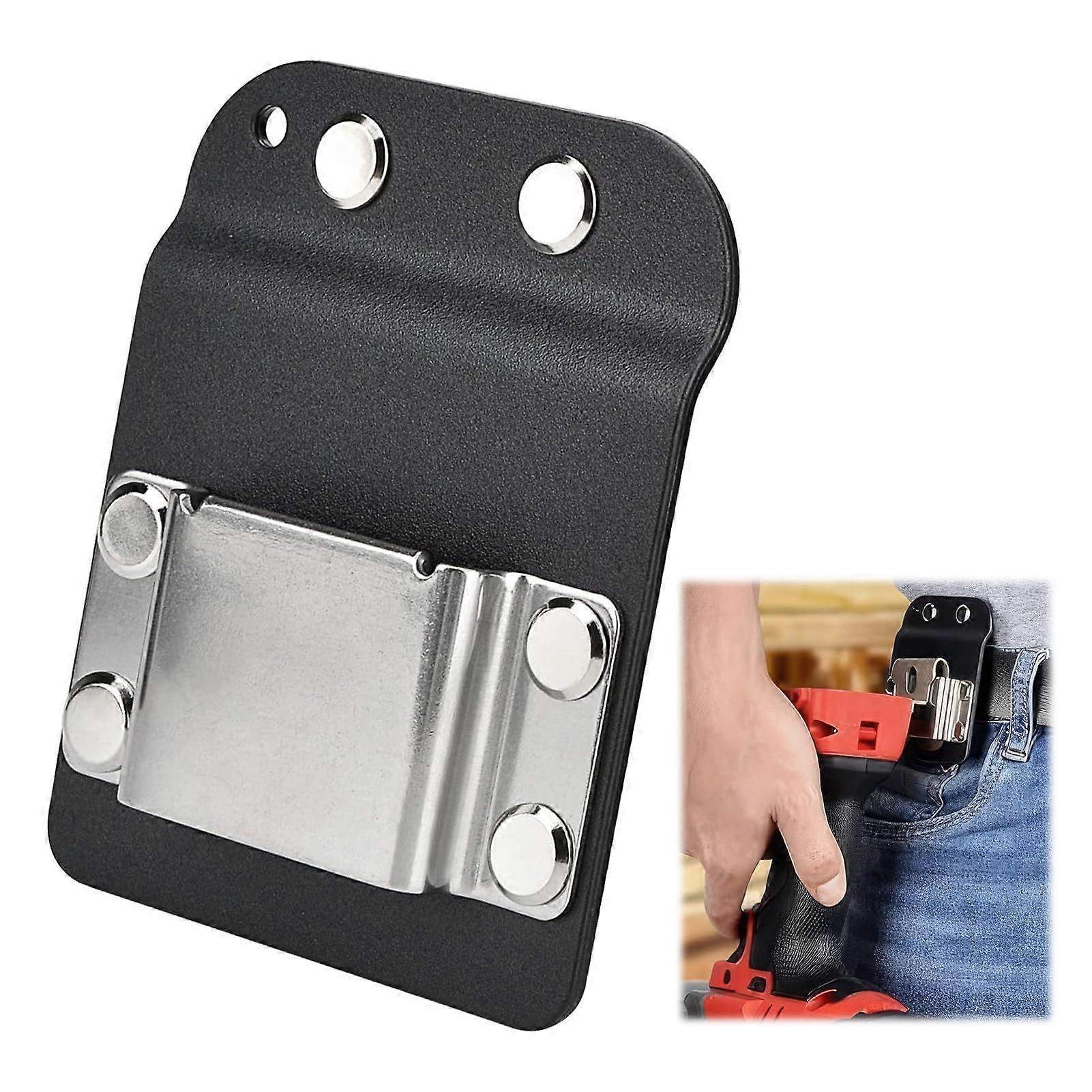 Drill holder, belt clip, hammer holder with steel loop, fits belts up to