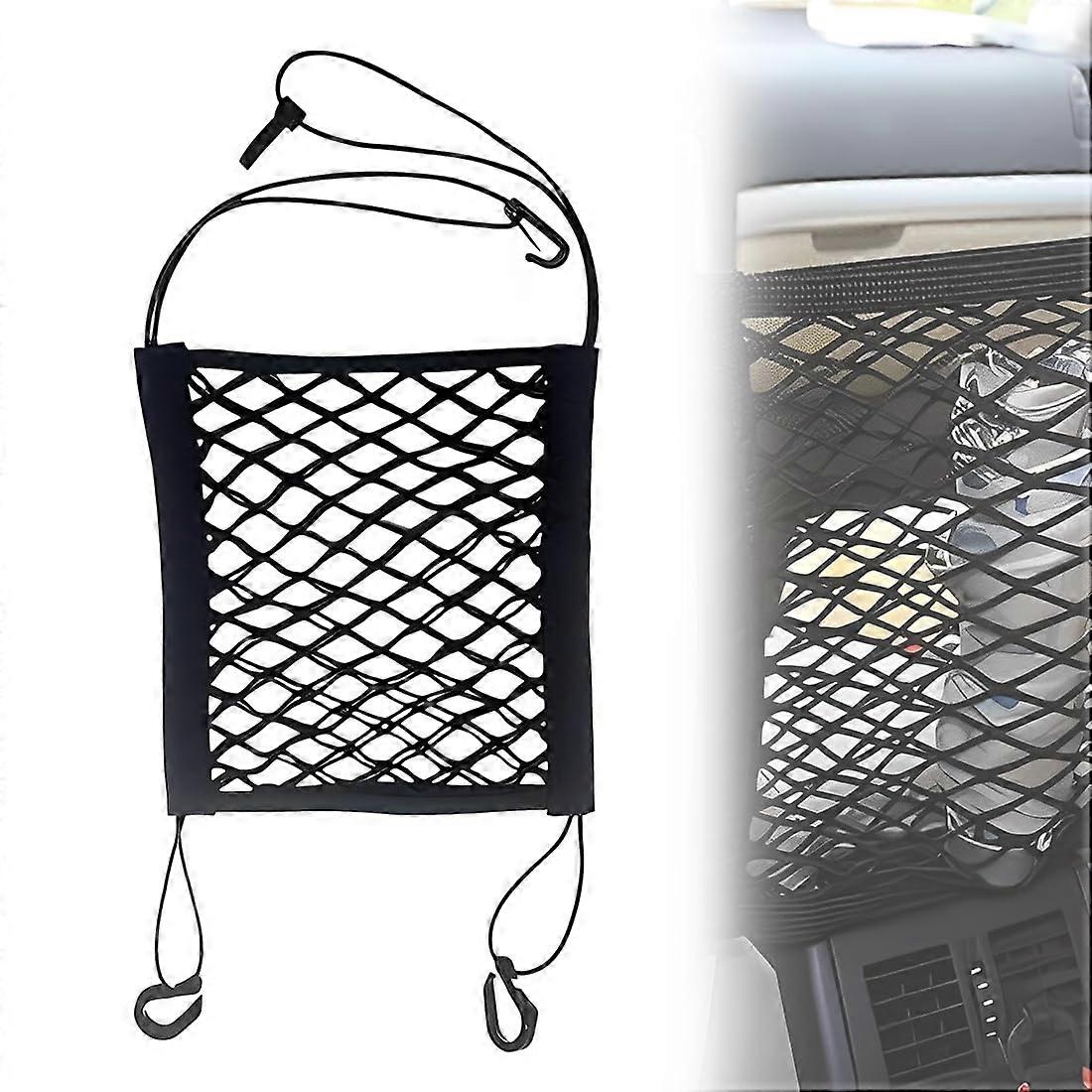 Car Seat Net Storage Bag Universal Fit Expandable Mesh Elastic Car Organizer
