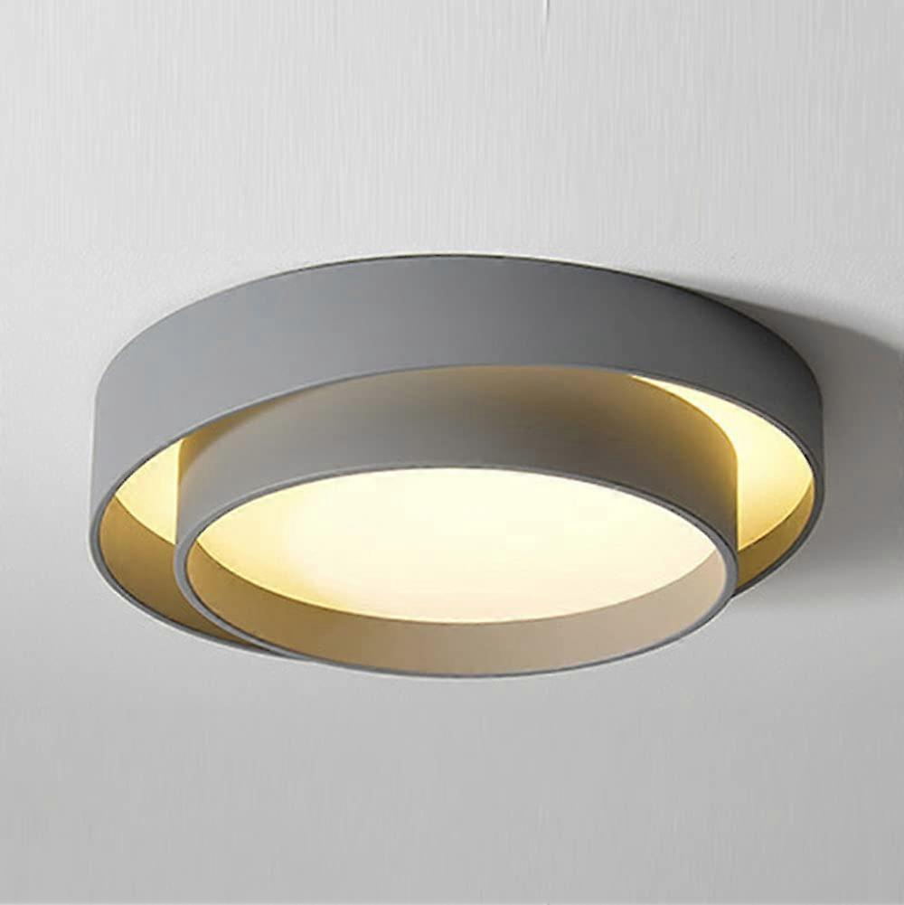 LED Ceiling Light Round Recessed Fixture With Remote Control Dimmable Energy-Saving Grigio 50cm For Home Office Lighting