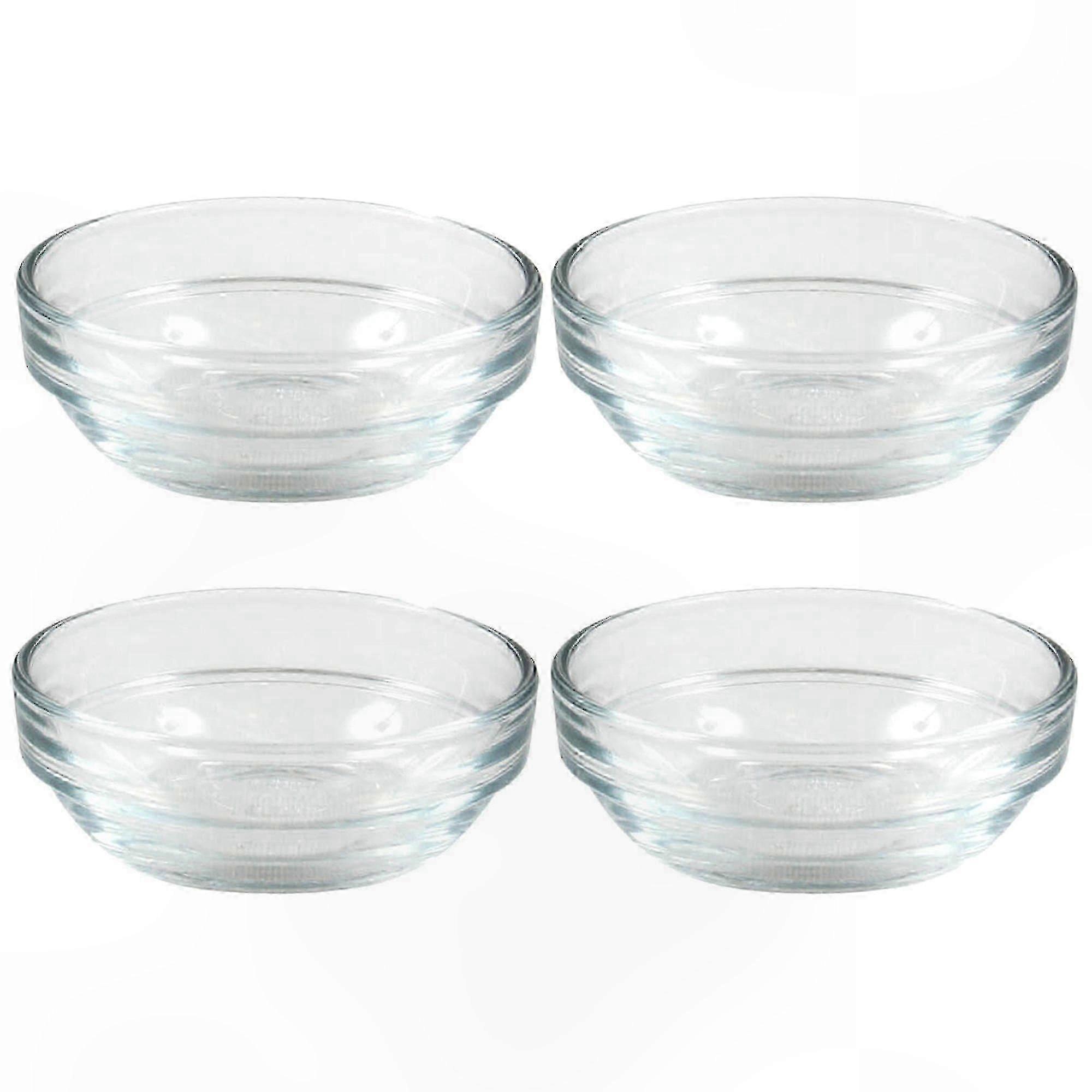 Set of 4 Stackable Round Bowls, 7.5cm, Ideal for Parties, BBQ, Desserts, Mixing, and Dips