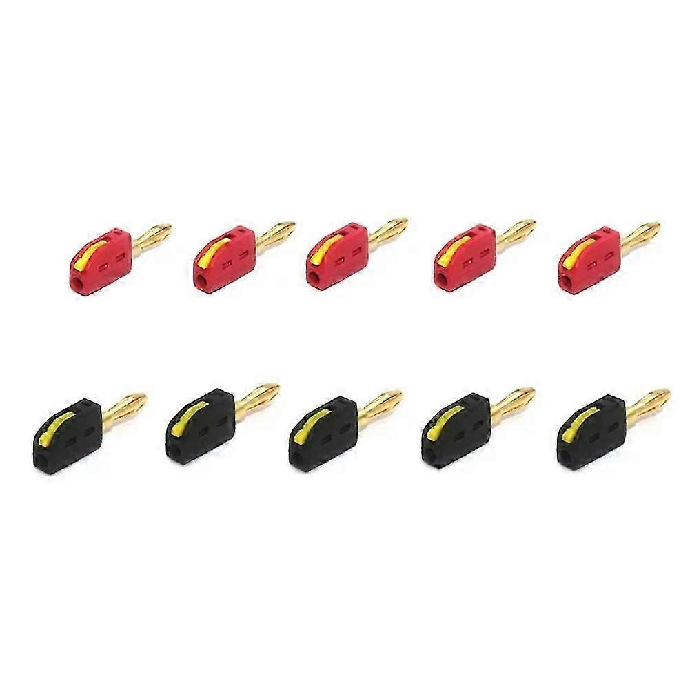 Gold-Plated 4mm Banana Plug High Current Quick Connectors - 32A Electrical Test, 10PCS Pack