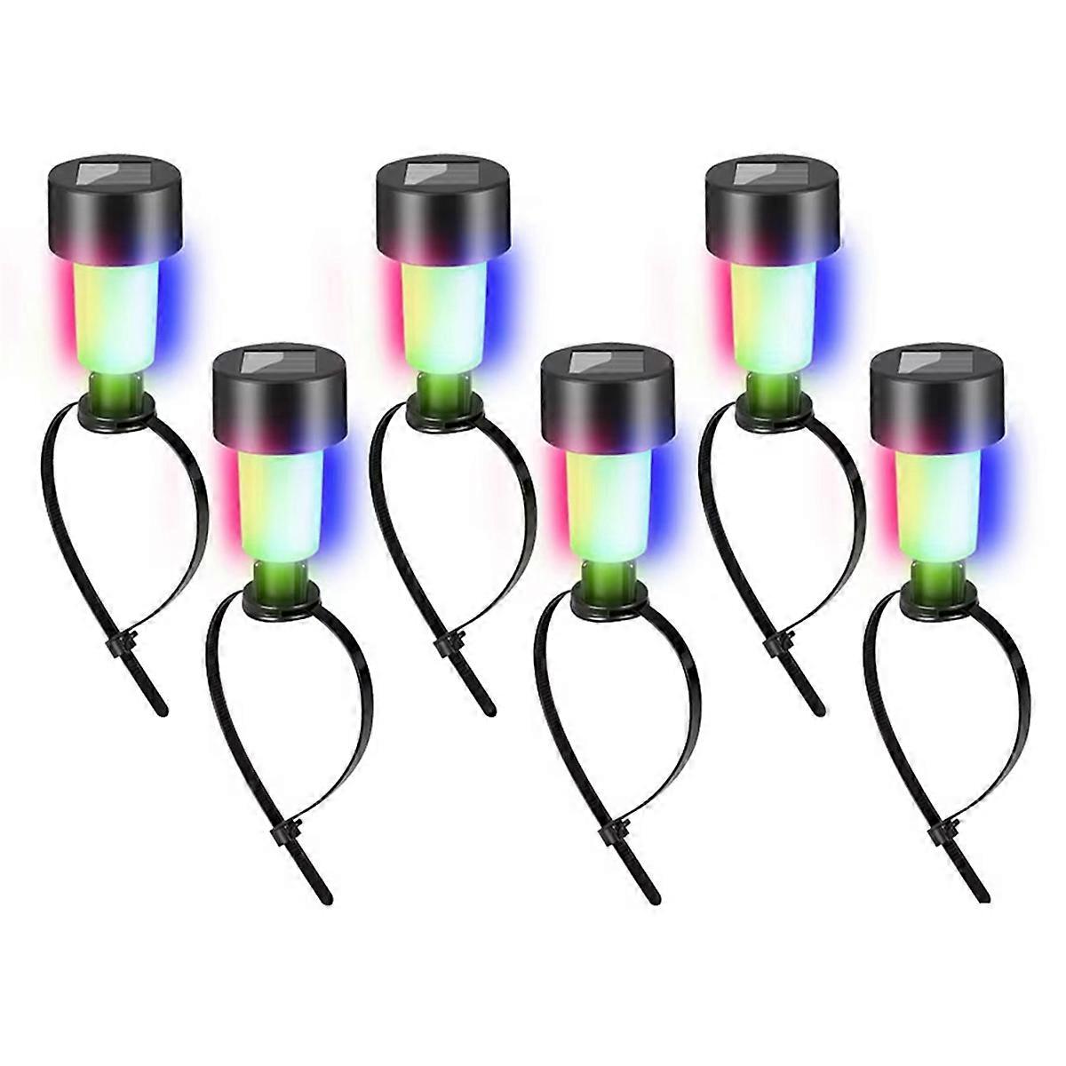 6Pack Solar Pool Lights Colorful RGB LED, for Ground Frame Pools