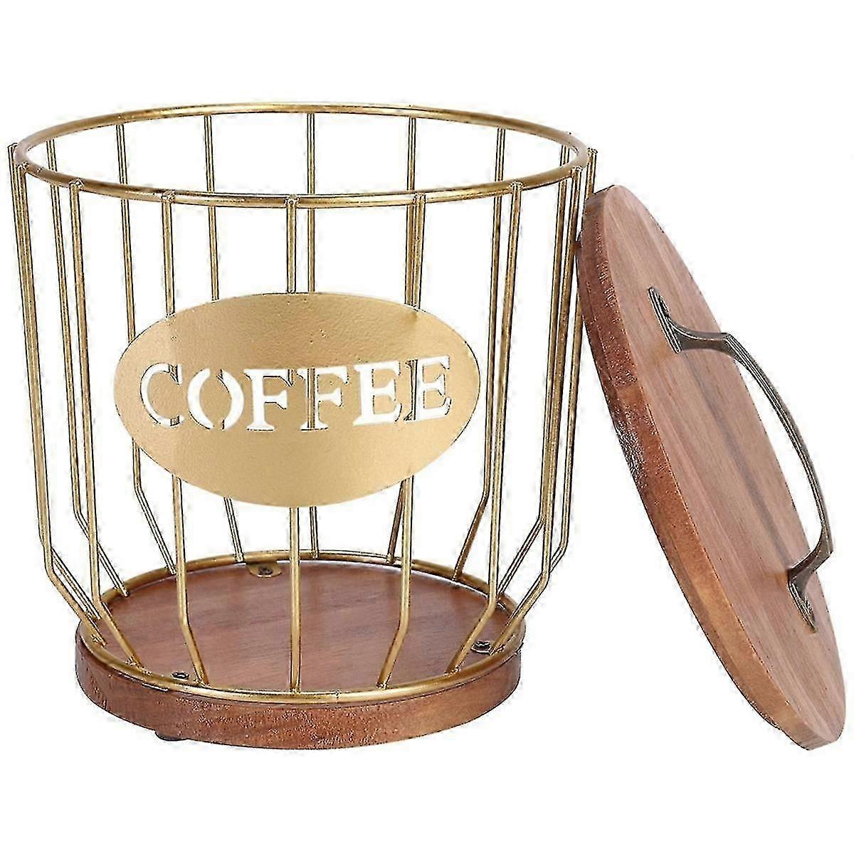 Coffee Filter Holder Storage With Lid, Metal Coffee Filter Container Basket,coffee Bar Accessories (Shikai)