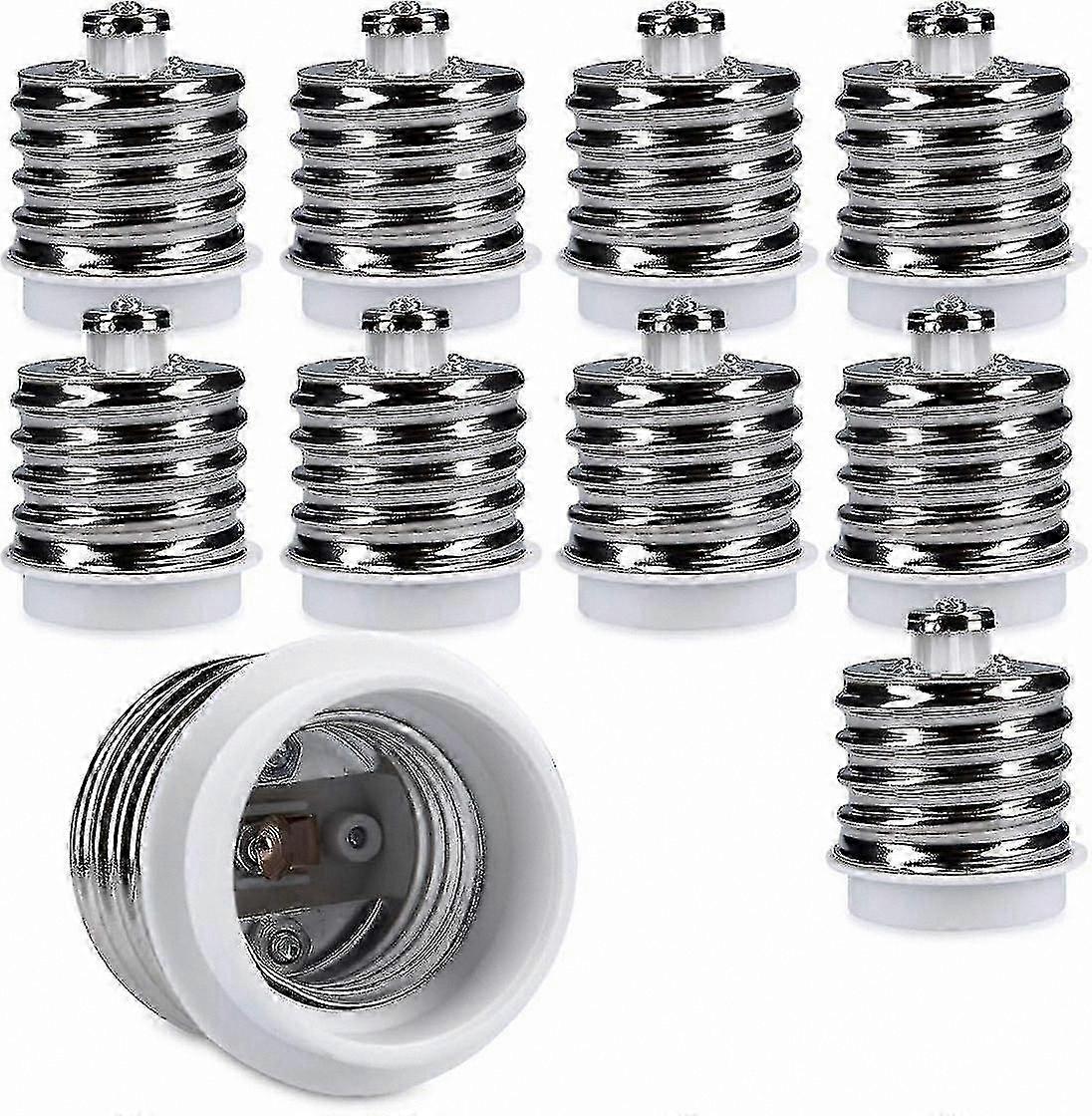 E40 to E27 Socket Adapter - 10 Pack Lamp Holder Converter for Halogen and LED Bulbs with E27 Base