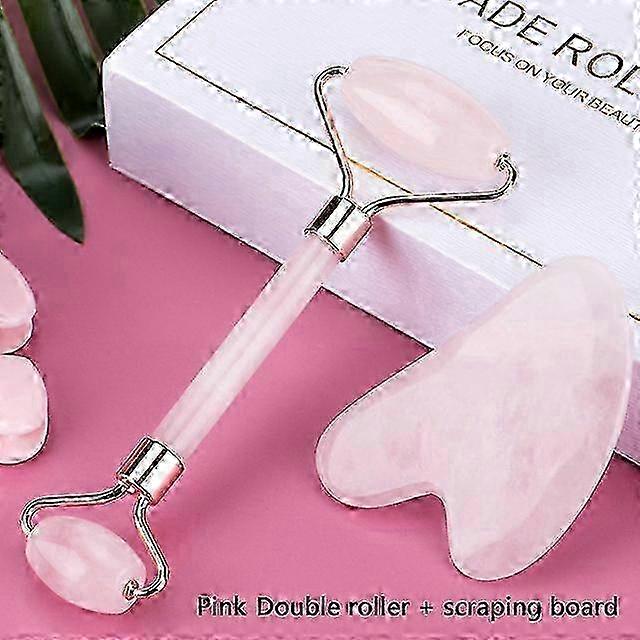 2pcs/set Face Spa Massager Neck Roller Gua Sha Scraper Board Face Lift Up Wrinkle Remover Face Roller Scraper Set