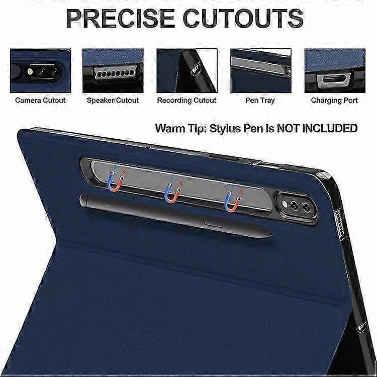 Wireless Bluetooth Keyboard Case for 12.4" Tablet with TouchPad and Anti-Fall Protection Compatible with Multiple Models