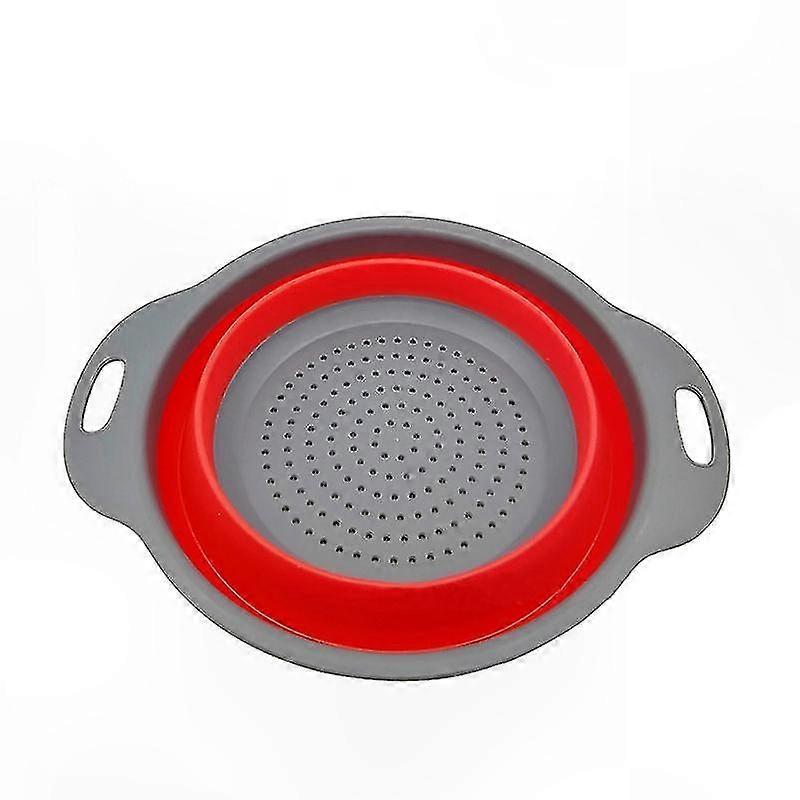 Collapsible Fruit and Vegetable Strainer with Red Design