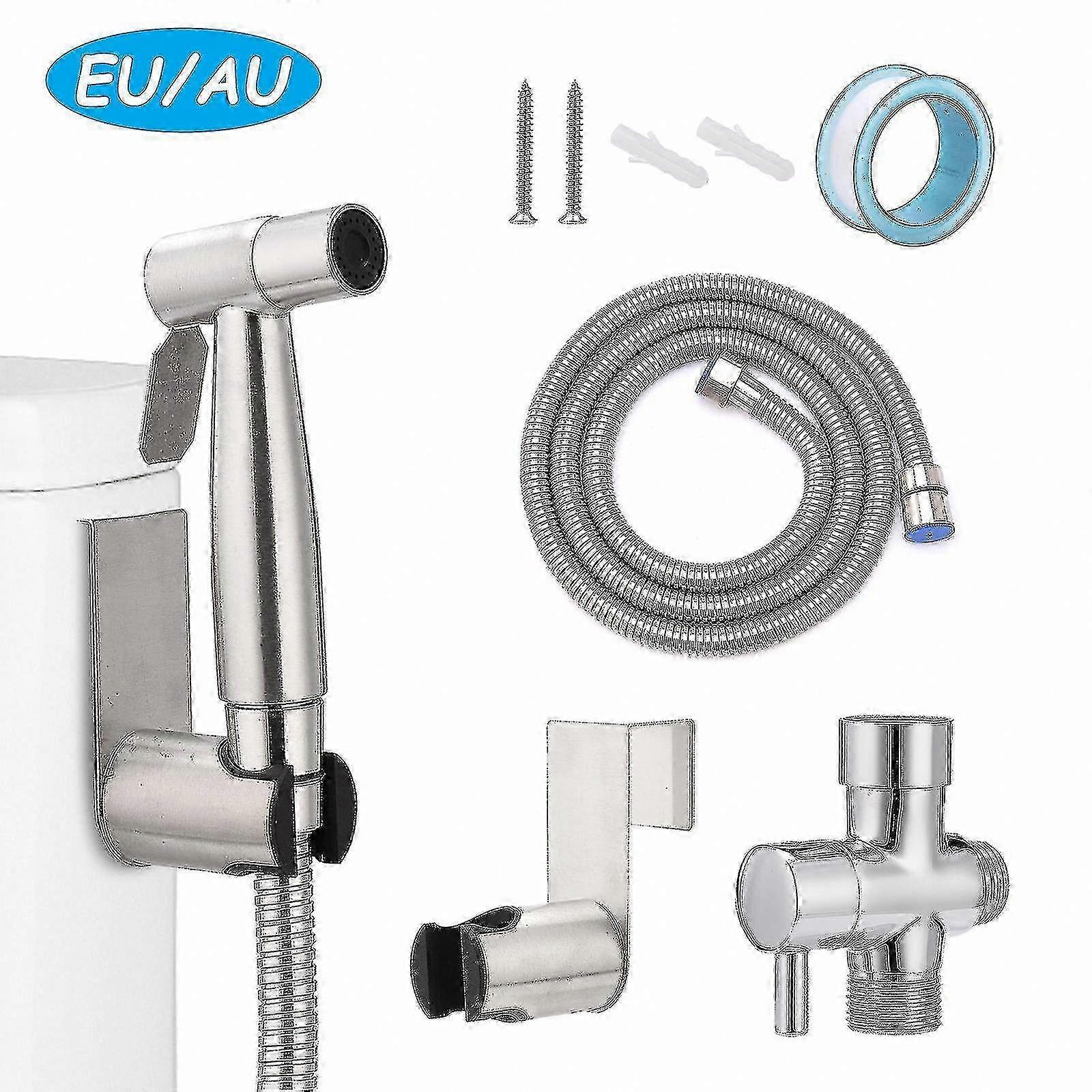 Self-Cleaning Handheld Shower Head with Bidet Functionality Bathroom Accessory Kit No Drilling Required Durable Design