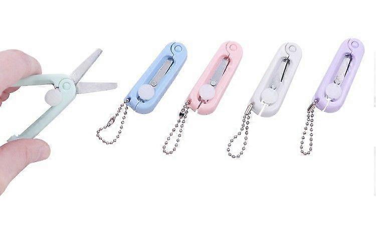 5 piece mini portable scissors, cute round-head scissors, various colors, multi purpose scissors