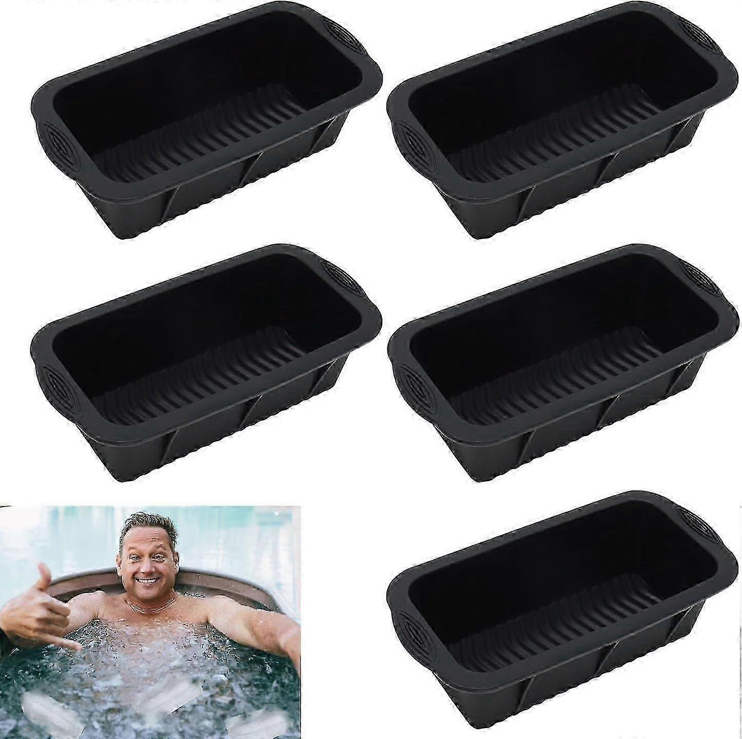 5PCS Extra Large Ice Block Mold, Silicone Ice Block Molds for Ice Bath Tub,Ice Tray Accessories for Ice Bath Chiller
