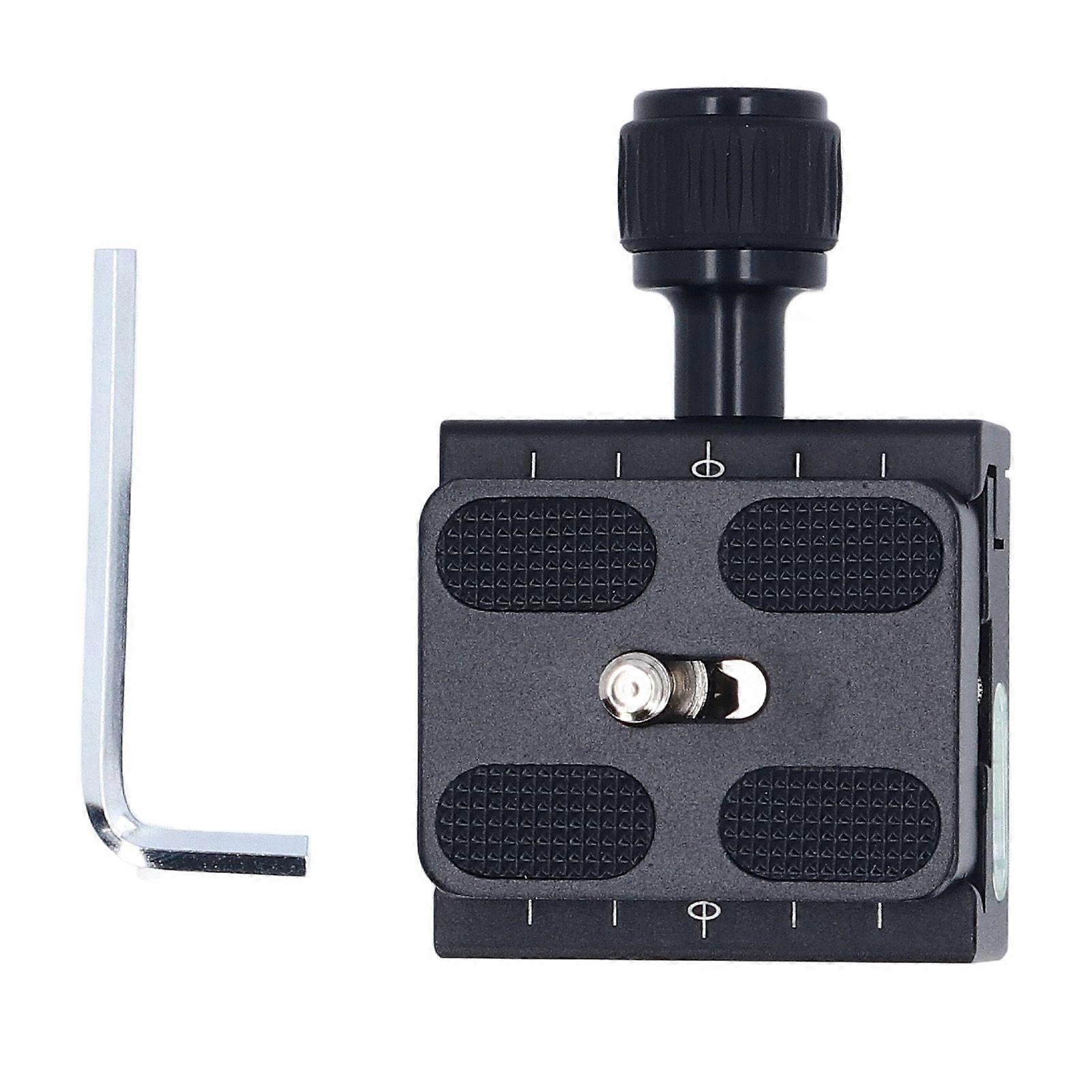 Quick Release Clamp for Arca Aluminum Alloy 50mm Camera Tripod Quick Release Plate Clamp with 3 Bubble Levels 3/8 to 1/4 Inch Thread