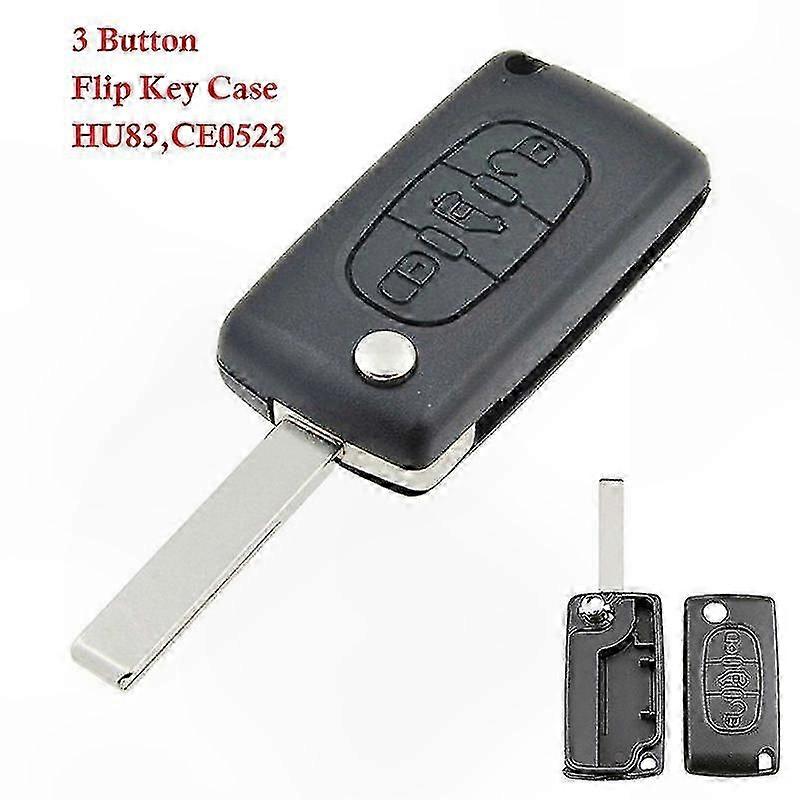 3-Button Remote Key Fob Case Compatible with Peugeot Expert, Citroen Dispatch 2006-2016,  Proace 2013-2016