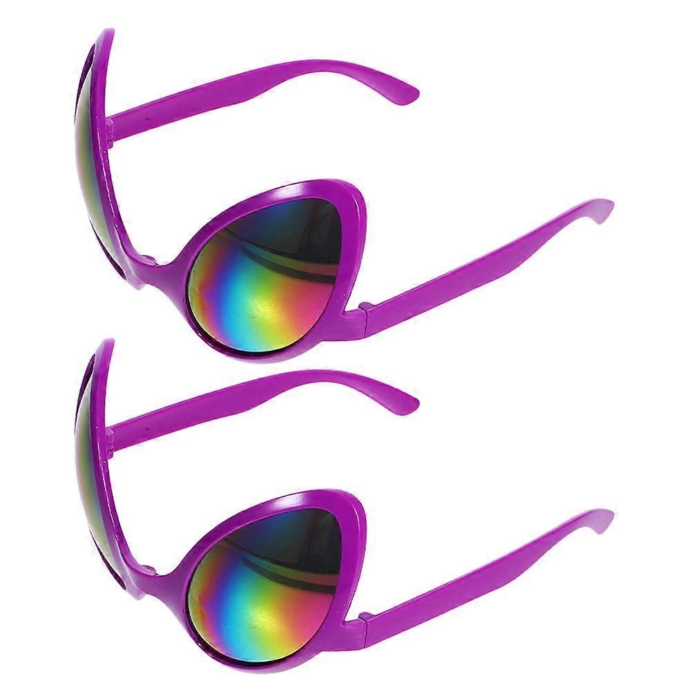 Funny Glasses for Party Favors 2Pcs Purple Costume Eyeglasses