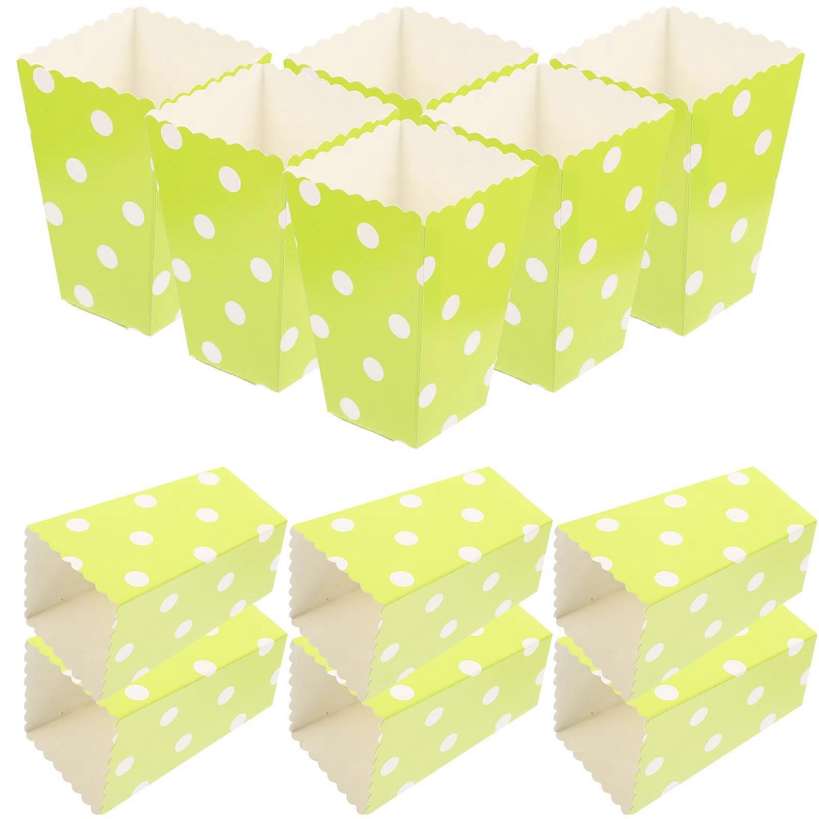Paper Popcorn Box Bucket for Party Use 24Pcs Green Containers