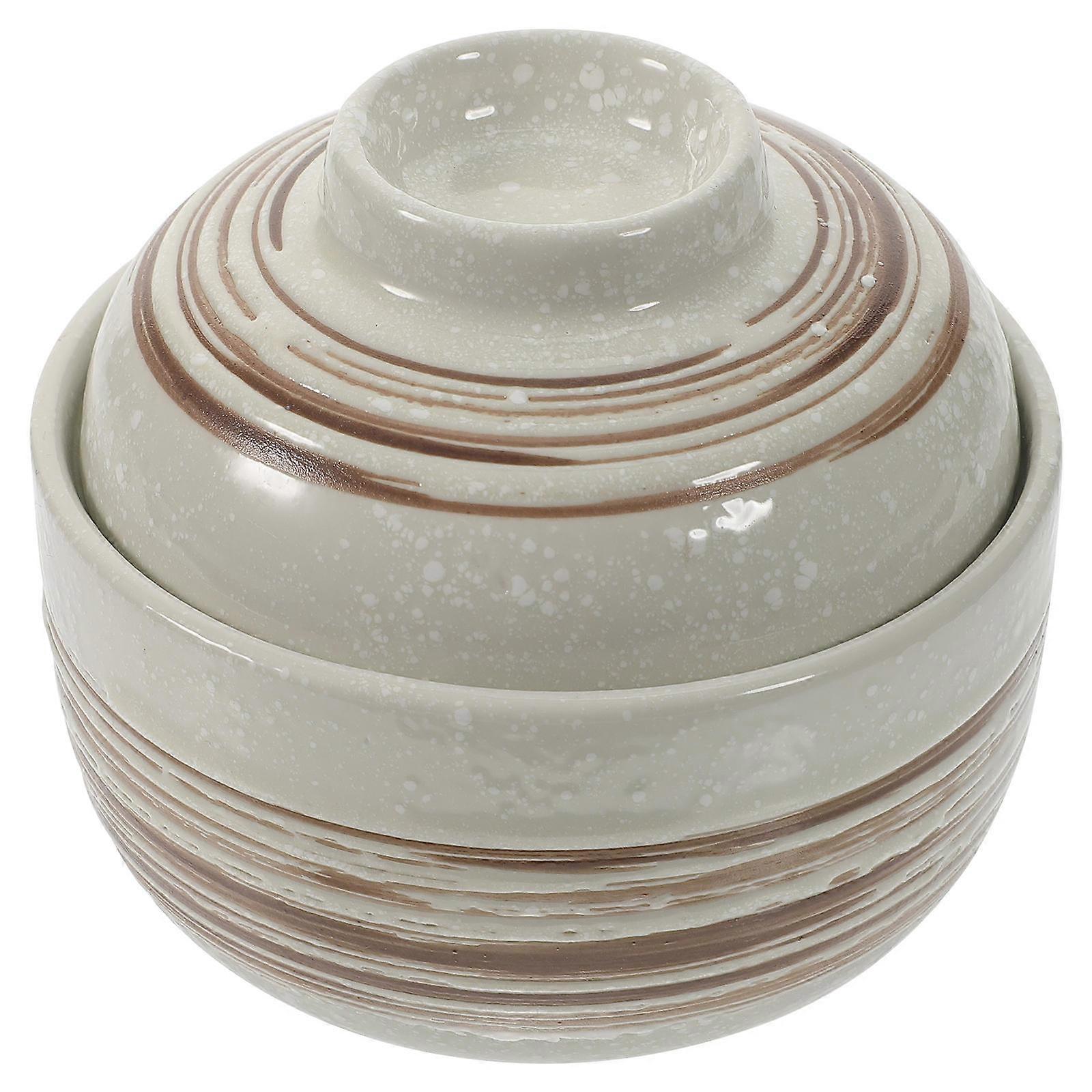 Ceramic Soup Bowl with Lid Miso Soup Bowl Convenient for Home