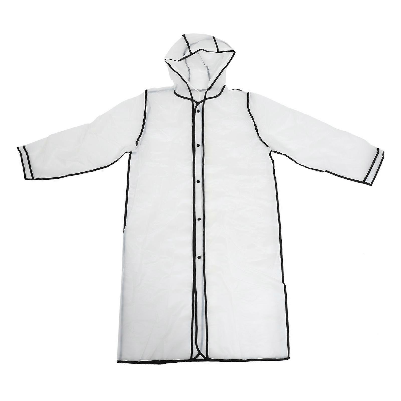 Dirt-resistant Full Length Raincoat Protective Transparent Style Camping Gear Size XXL Color Black 1Set