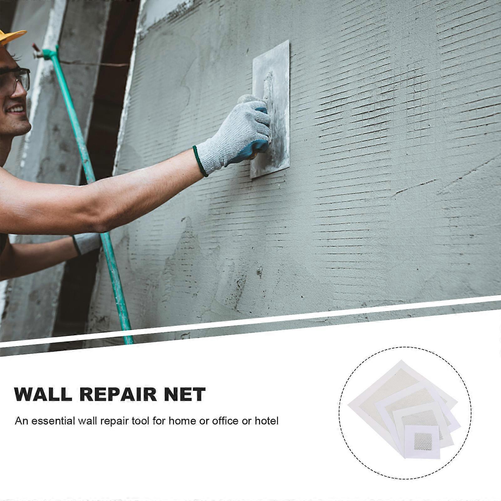 Self Adhesive Wall Patches Household Items for Home Repair Fiberglass Mesh and Aluminum Material White for 12Pcs