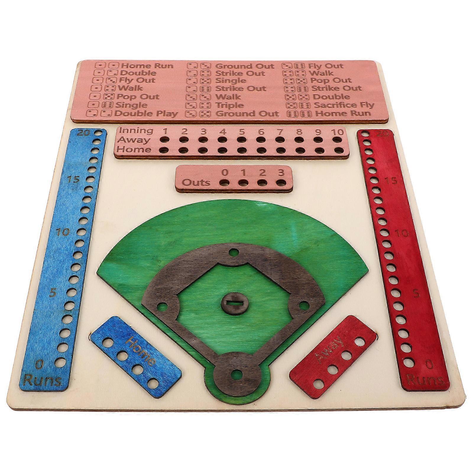 Assorted Color Baseball Board Game for Home 2Pcs Wooden Party Supplies