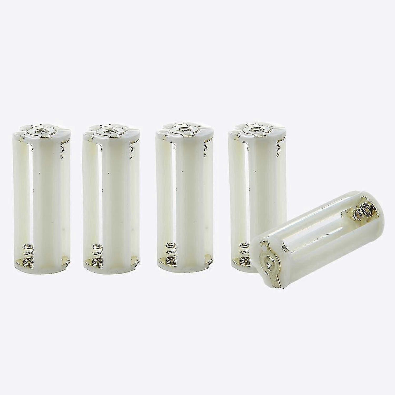 Flashlight Cylindrical 3 x AAA Battery Plastic Holder Box 5Pcs