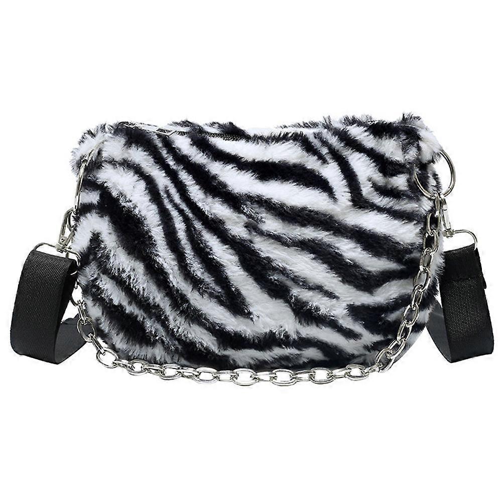 Plush Single-Shoulder Bag 1Pcs Black Versatile Storage Solution Stylish Handbag for Storage