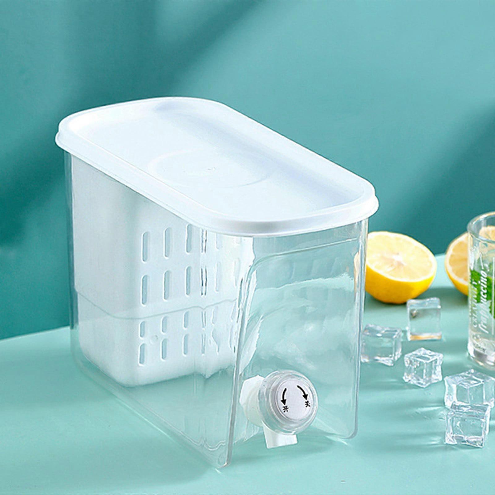 Xhegex 3.6L Cold Kettle With Faucet In Refrigerator,Large Capacity Storage For Fruit Dispenser With Top And Spigot Fruit Teapot Lemonade Bucket