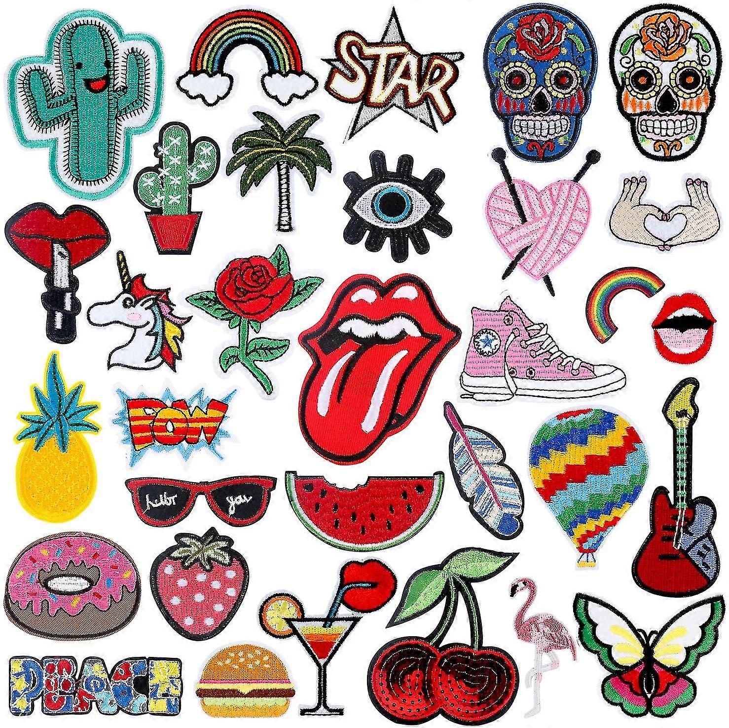 Iron-on Patches,20 stk Patches til tøj Blomster Patches Appliqu Patches