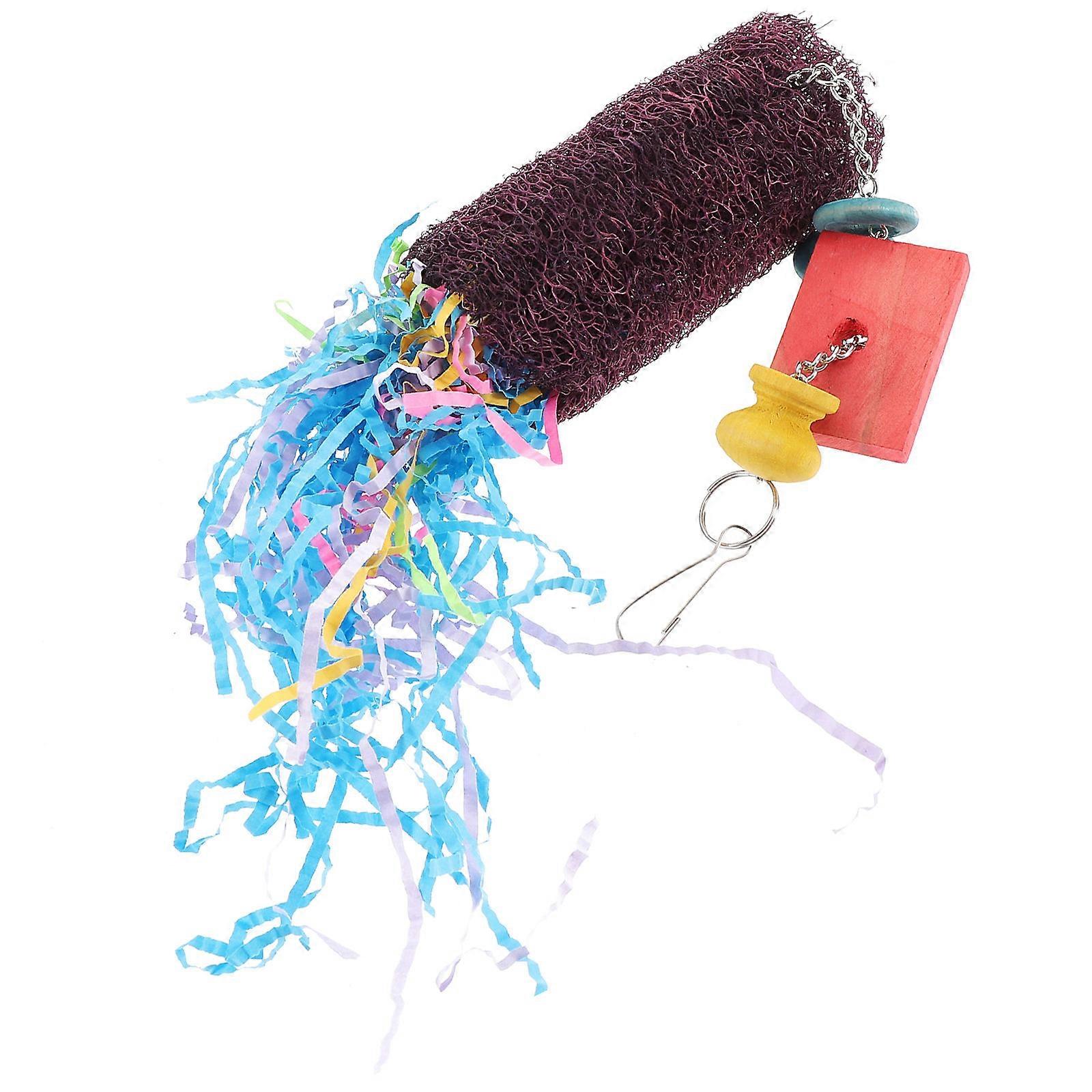 Assorted Color Bird Chewing Toy Wooden Parrot Teething Toy for 3Pcs