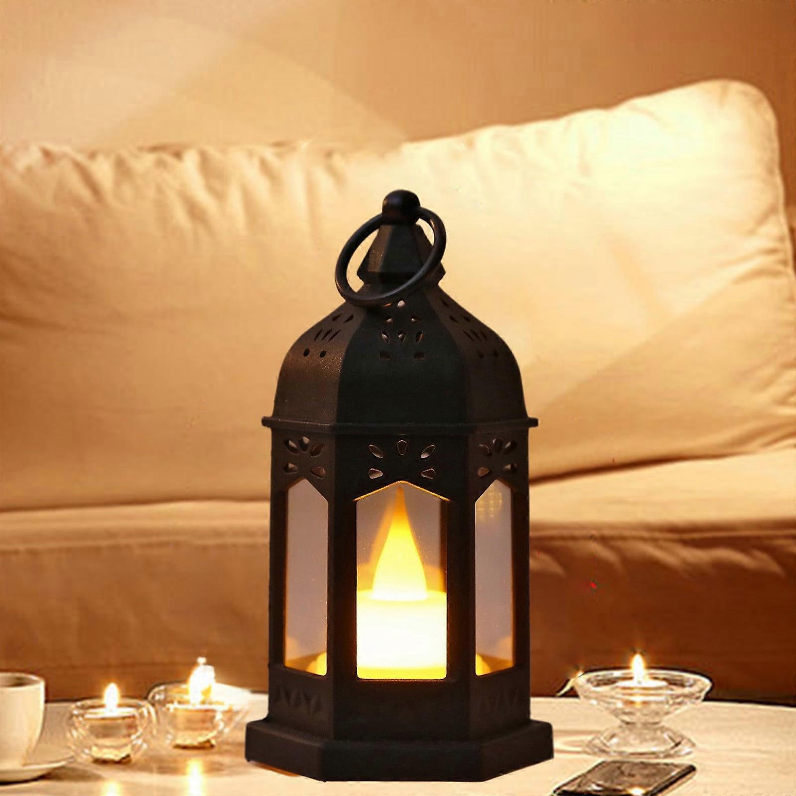 Mini Portable Hexagonal LED Lantern with Antique Design, Battery Operated, Safe & Long-Lasting for Home Decor, Festivals - 1 Pack