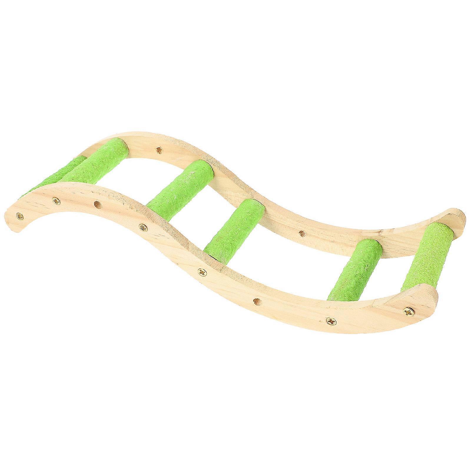 Wooden Pet Climbing Ladder For Birds Parrots And Hamsters 27.8X7.7X5.2Cm Physical Activity 1 Set