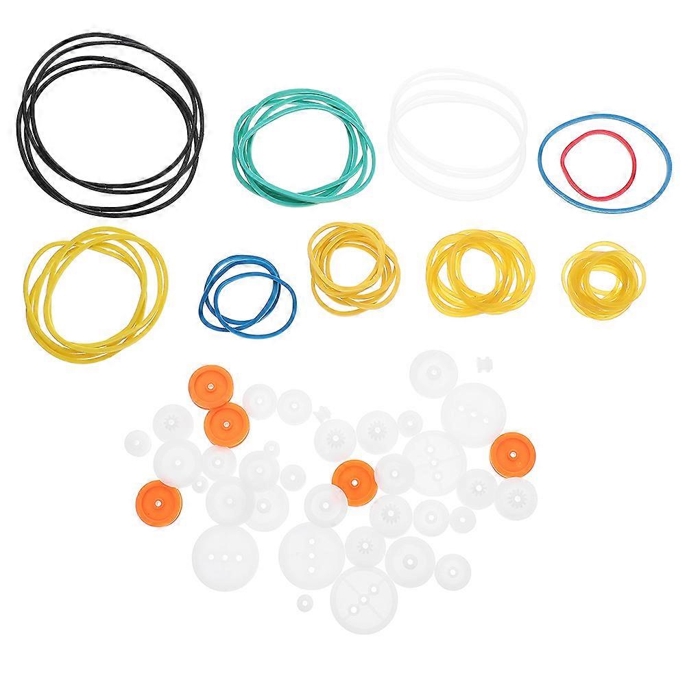 Plastic Belt Pulley Gears Combination For RC Toy Car Suitable For DIY Projects Assorted Color Easy Installation 2 Sets
