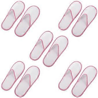 Disposable Pink Non-Woven Fabrics Slippers for Travel 15Pairs Unisex Use