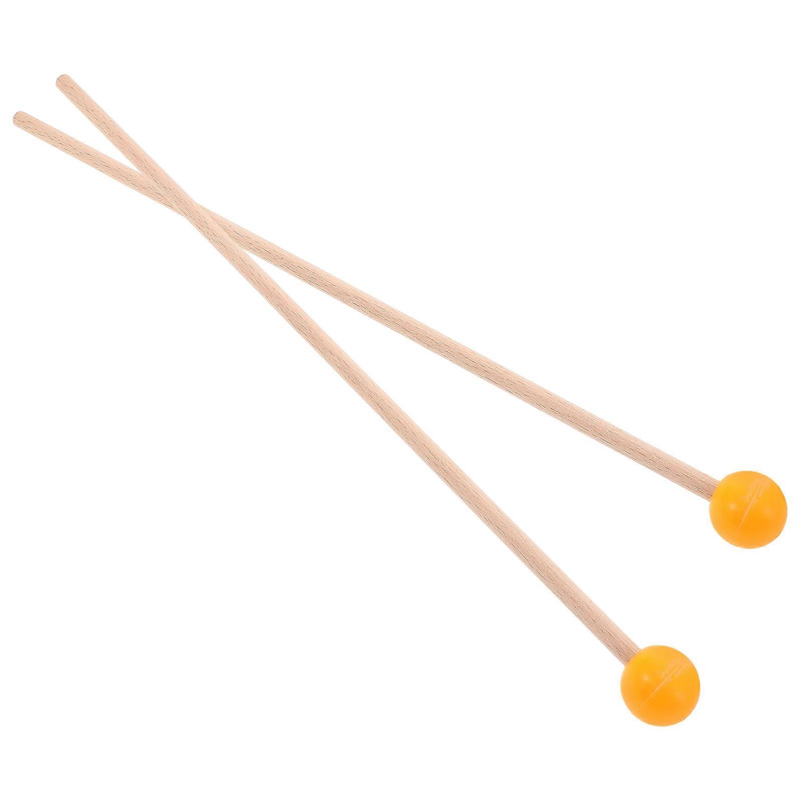 Rubber Mallet Wood Handle Xylophone Sticks for Precise Striking 4Pairs
