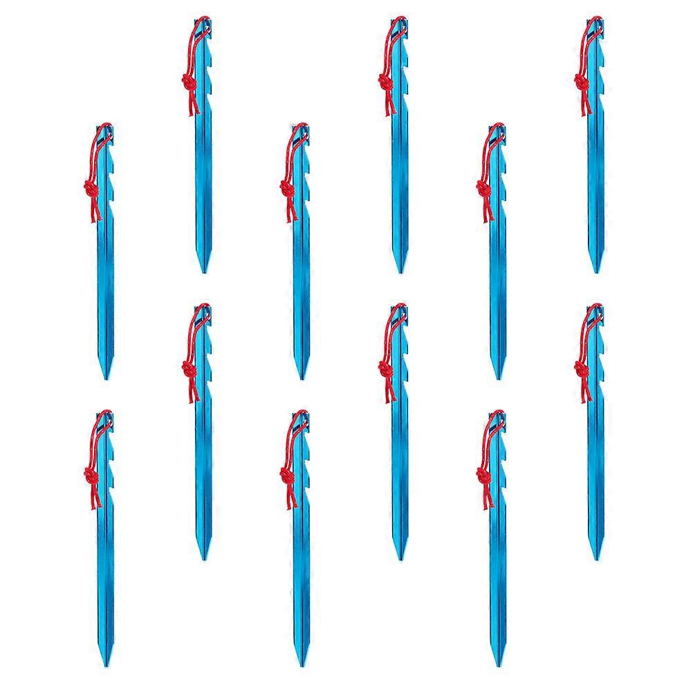 Camping Tent Peg Aluminum Alloy Tent Stake For Outdoor Adventure Triangular Section Simple Design 12Set