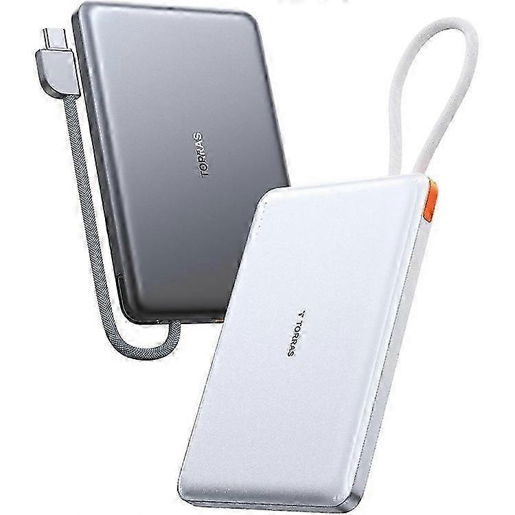 TORRAS Mini Power Bank 10000mAh Built-In Type-C Cable 22.5W PD Fast Charging Portable Charger 2025