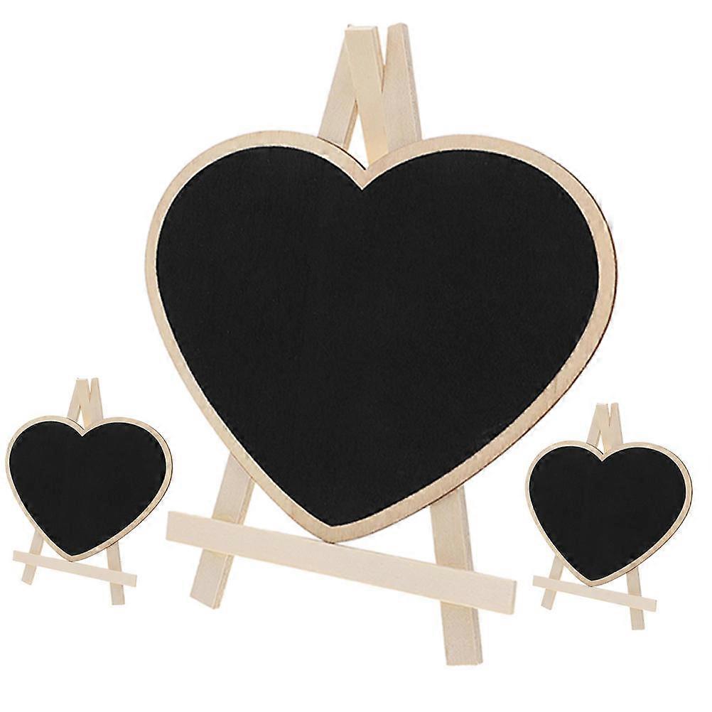 Wooden Small Chalkboard Heart Shaped Message Board for Home 6Pcs
