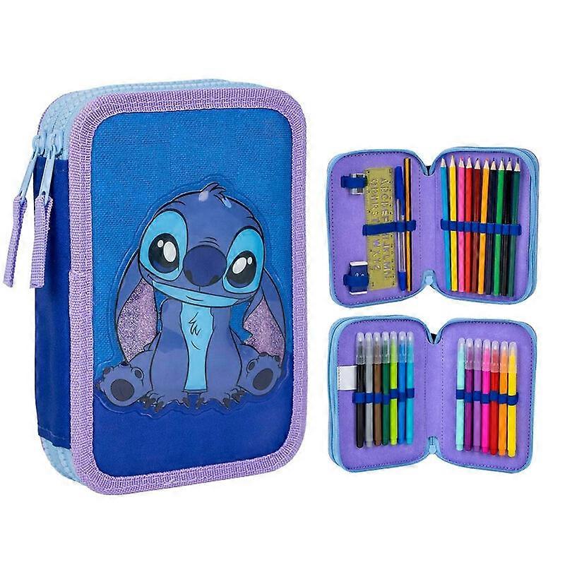 Stitch double pencil case for school supplies and organization