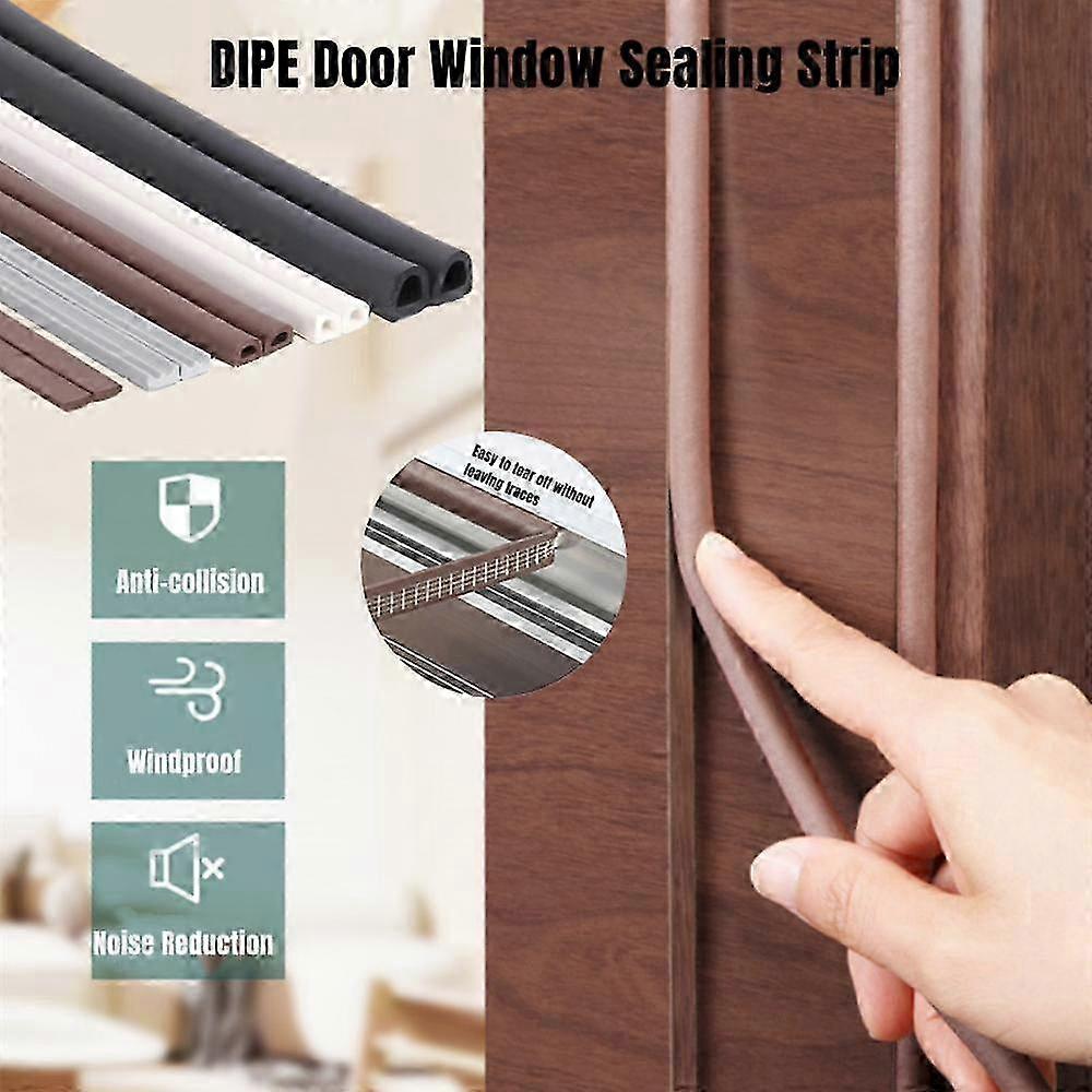 20M/10M/5M Self-adhesive DIPE Door And Window Sealing Strip Soundproof Dustproof Foam Tape Anti-Collision Rubber Weather Striping 2025