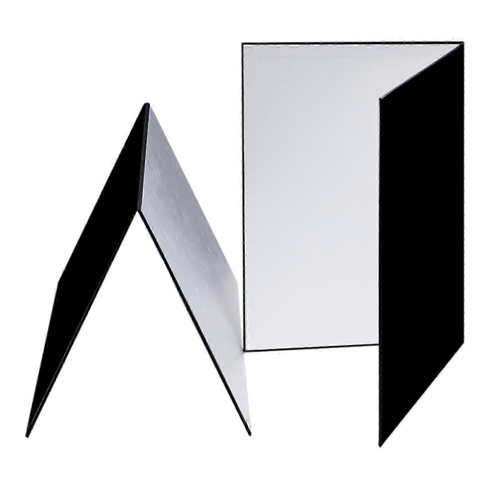 2025 2 Pieces Light Reflectors Photography Cardboard Foldable, Multifunctional, 360° Rotation Light Diffuser Boards for Still Life, Black White Silver