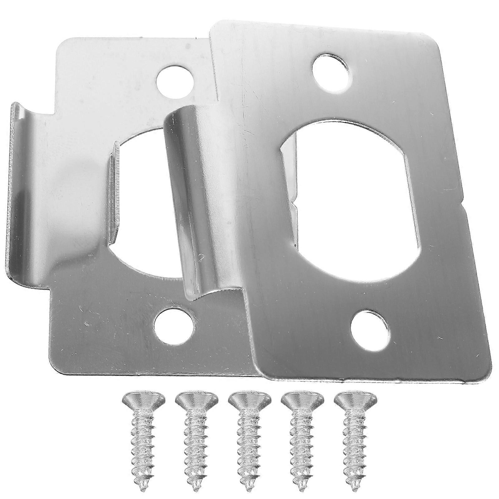 Metal Deadbolt Cover Plate Set For Door Installation 8 Pcs Simple Design Provides Tamper Resistance For Home Security